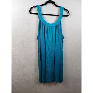 Nwt Bluetime Womens 2XL Blue Halter Top Beach Bathing Suit Swimsuit Cover Up